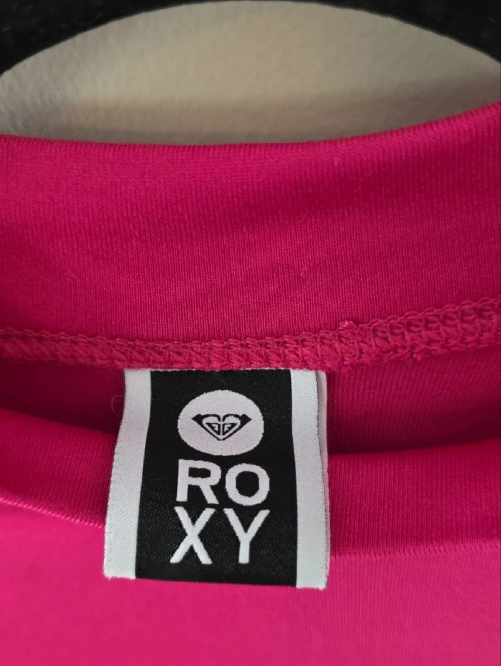 Roxy Girls Hot Pink Short Sleeve Rashguard with White Logo